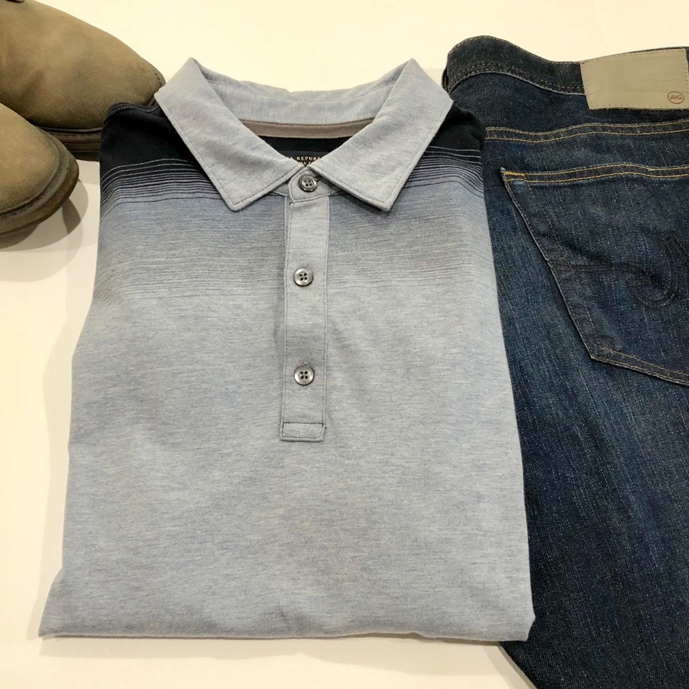 Banana Republic Ombré Fitted Pima Polo